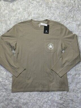 Converse Chuck Taylor All Star Long Sleeve Pocket T-Shirt Tan Size XL NWT